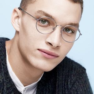 WARBY PARKER Abbott Jet Silver Round Eyeglasses